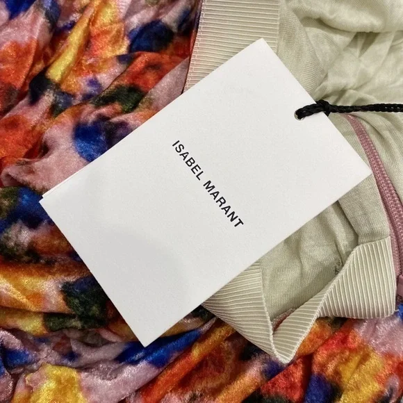 Isabel Marant NWT 40 US 8 Guilayo Floral Velvet Mini Skirt Revolve Ruched - Picture 10 of 16